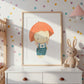 Hase mit Regenschirm Poster