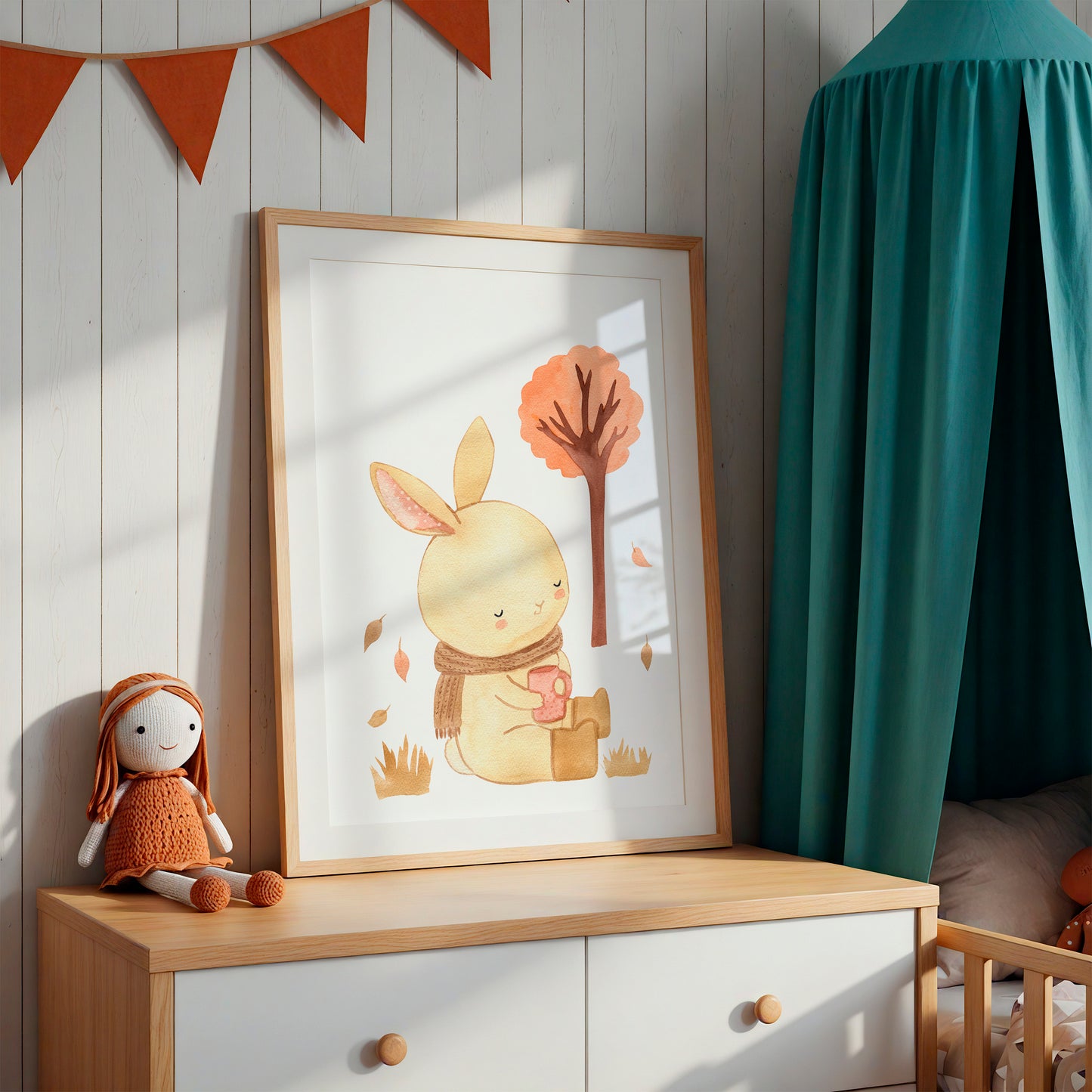 Herbstlaub: Hase Poster