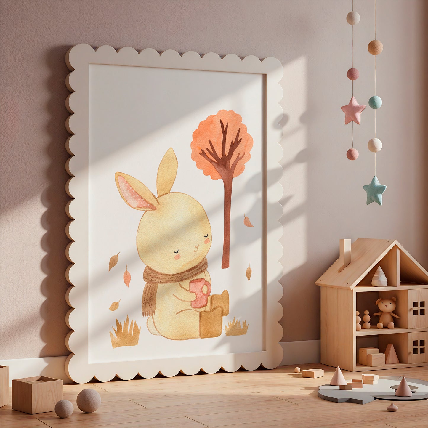 Herbstlaub: Hase Poster