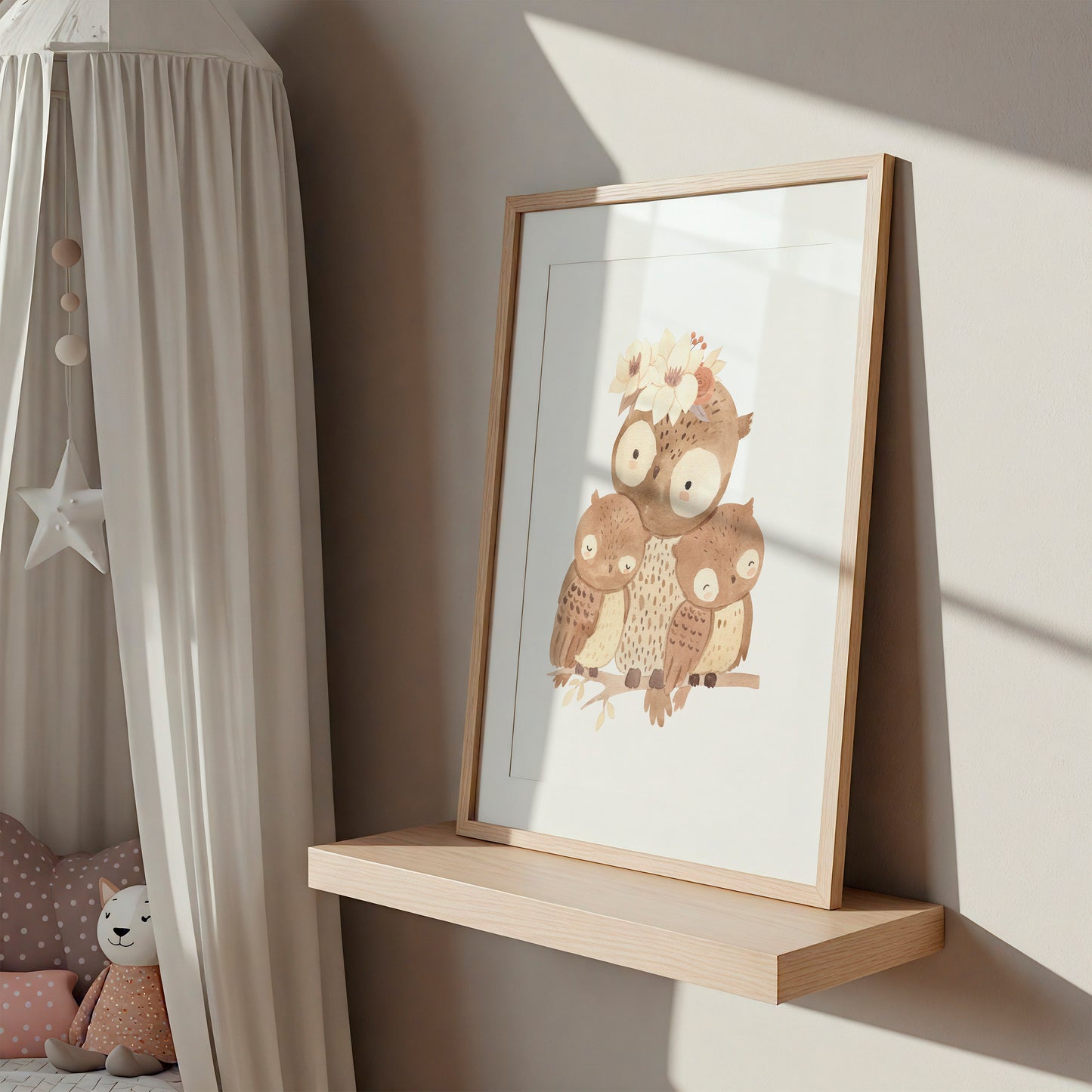 Mama Eule & Babys Poster