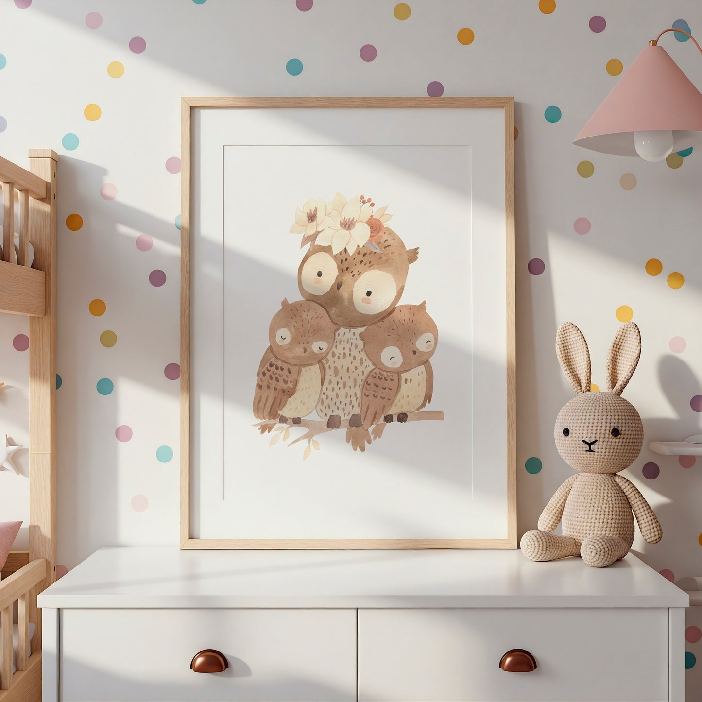 Mama Eule & Babys Poster
