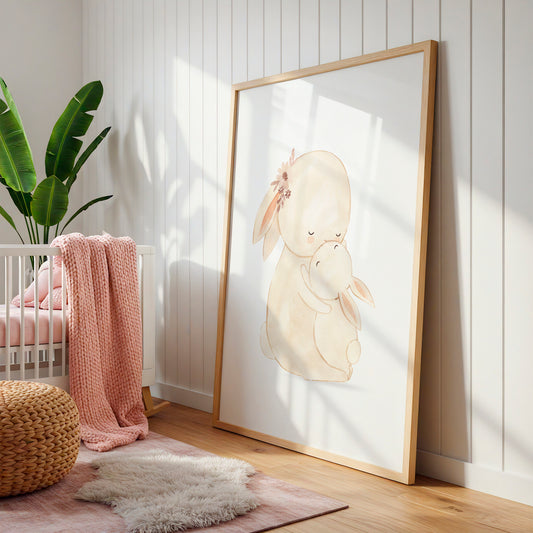 Mama Hase & Baby Poster