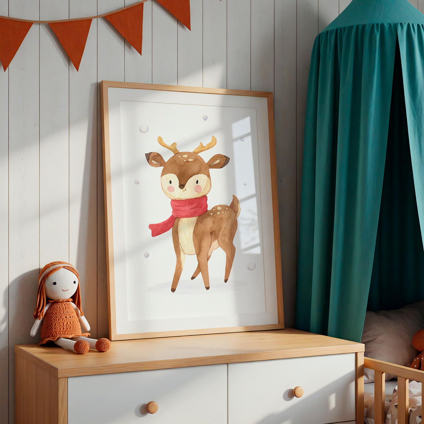 Winterliches Rentier Poster