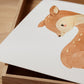 Poster Reh Wald A4 & A3, ein handgemaltes Aquarell Reh auf hochwertigem, mattem 300g Naturpapier, ideal für Kinderzimmerdeko.