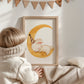 Schlafender Hase auf dem Mond Poster