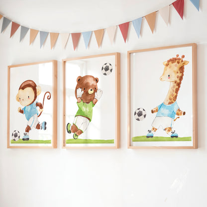 Tierische Fußball Freunde – Poster 3er Set