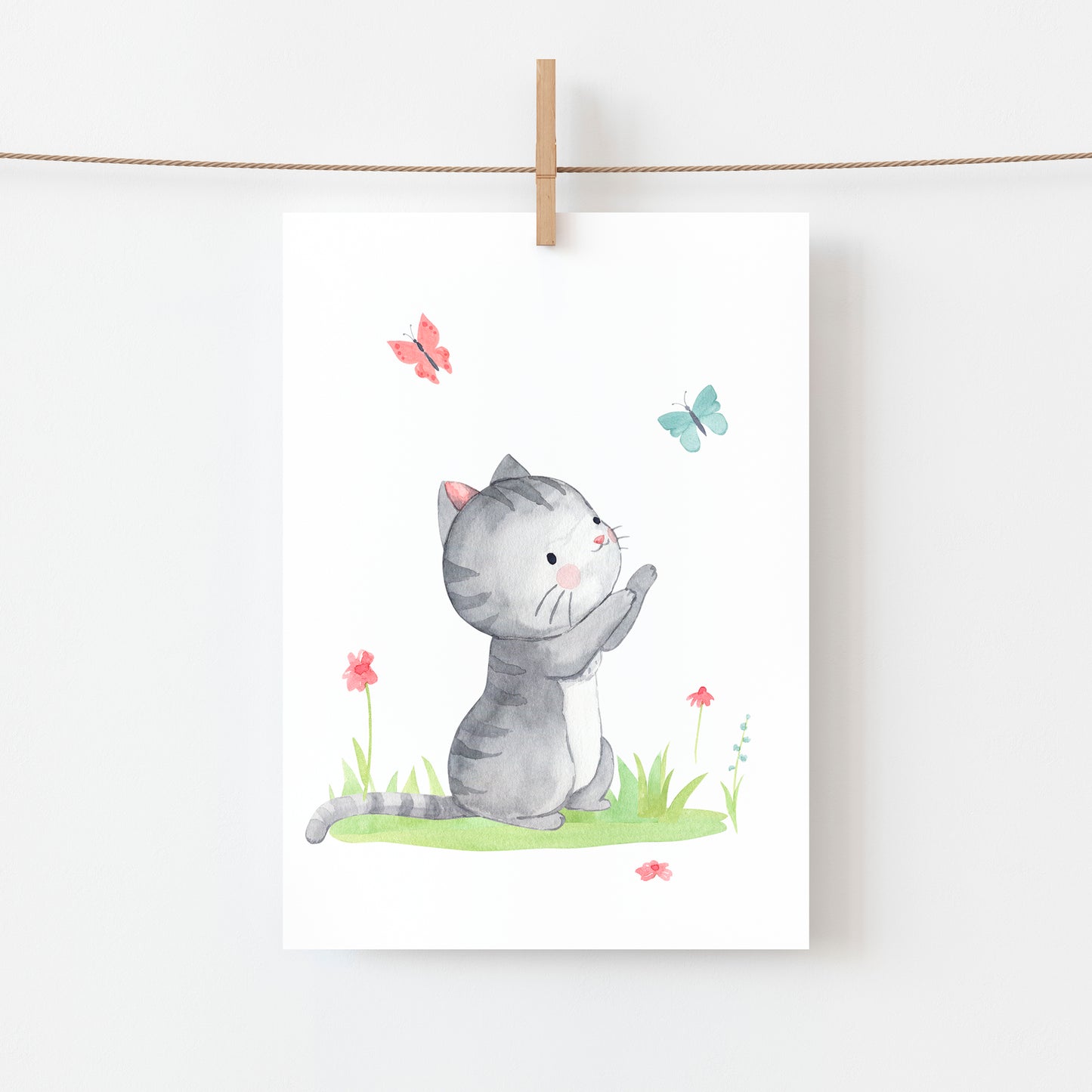 Katze Geschenkset – Karte, Lesezeichen & Sticker