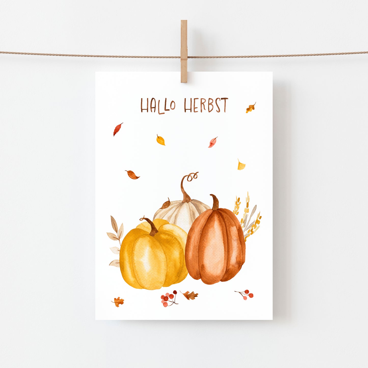 Karte Hallo Herbst – Kürbisse