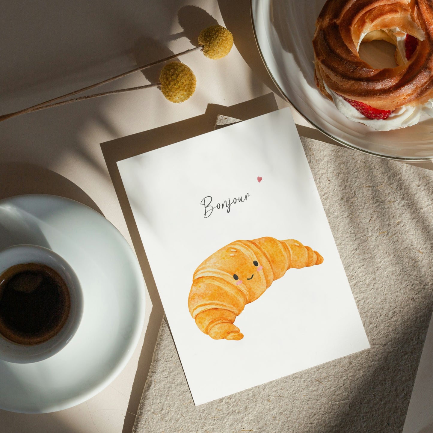 Karte Bonjour Croissant