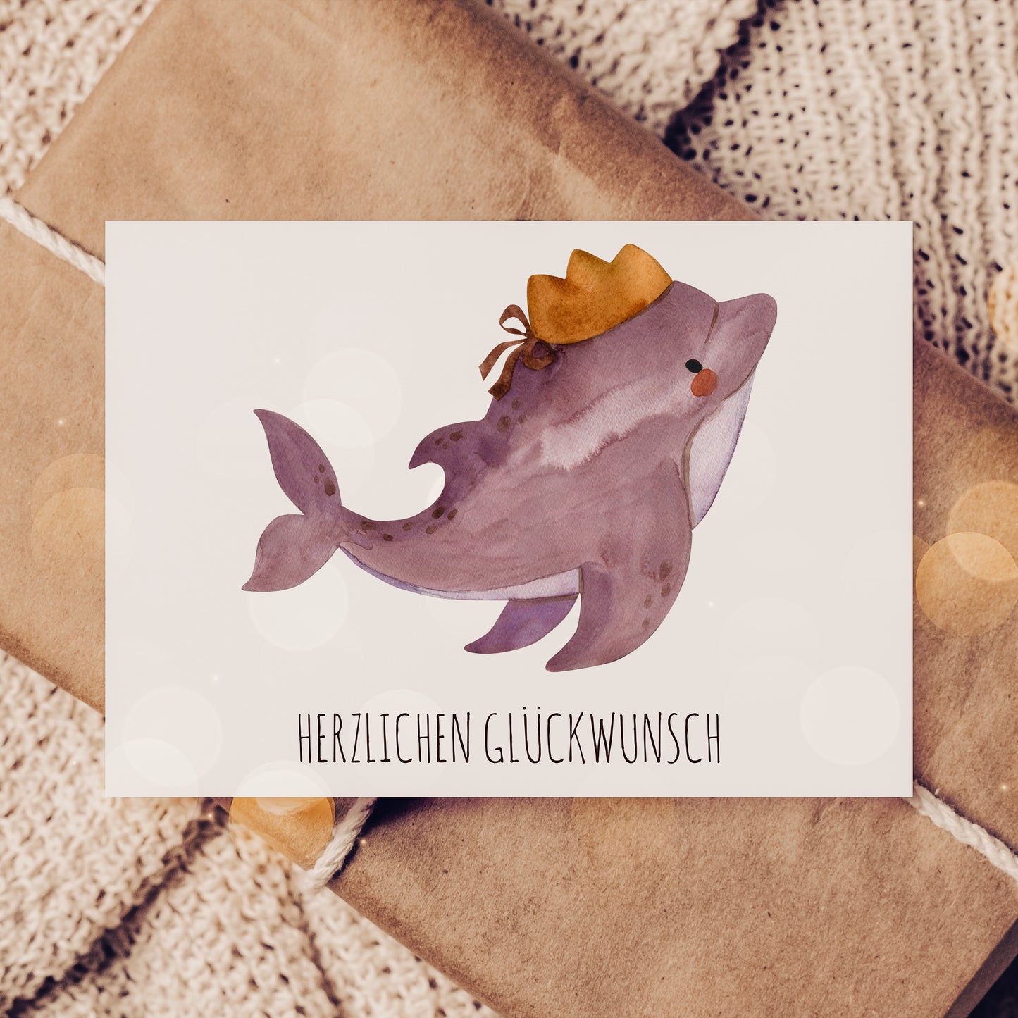 Geburtstagskarte Delfin Valentin