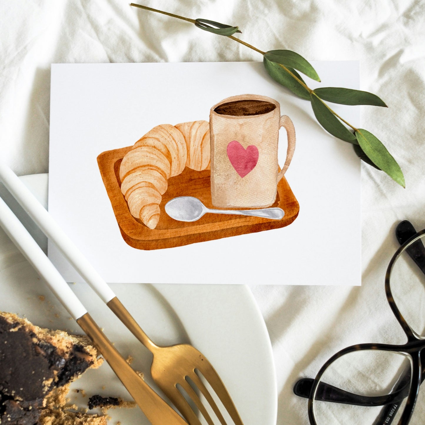 Karte Frühstück: Kaffee & Croissant