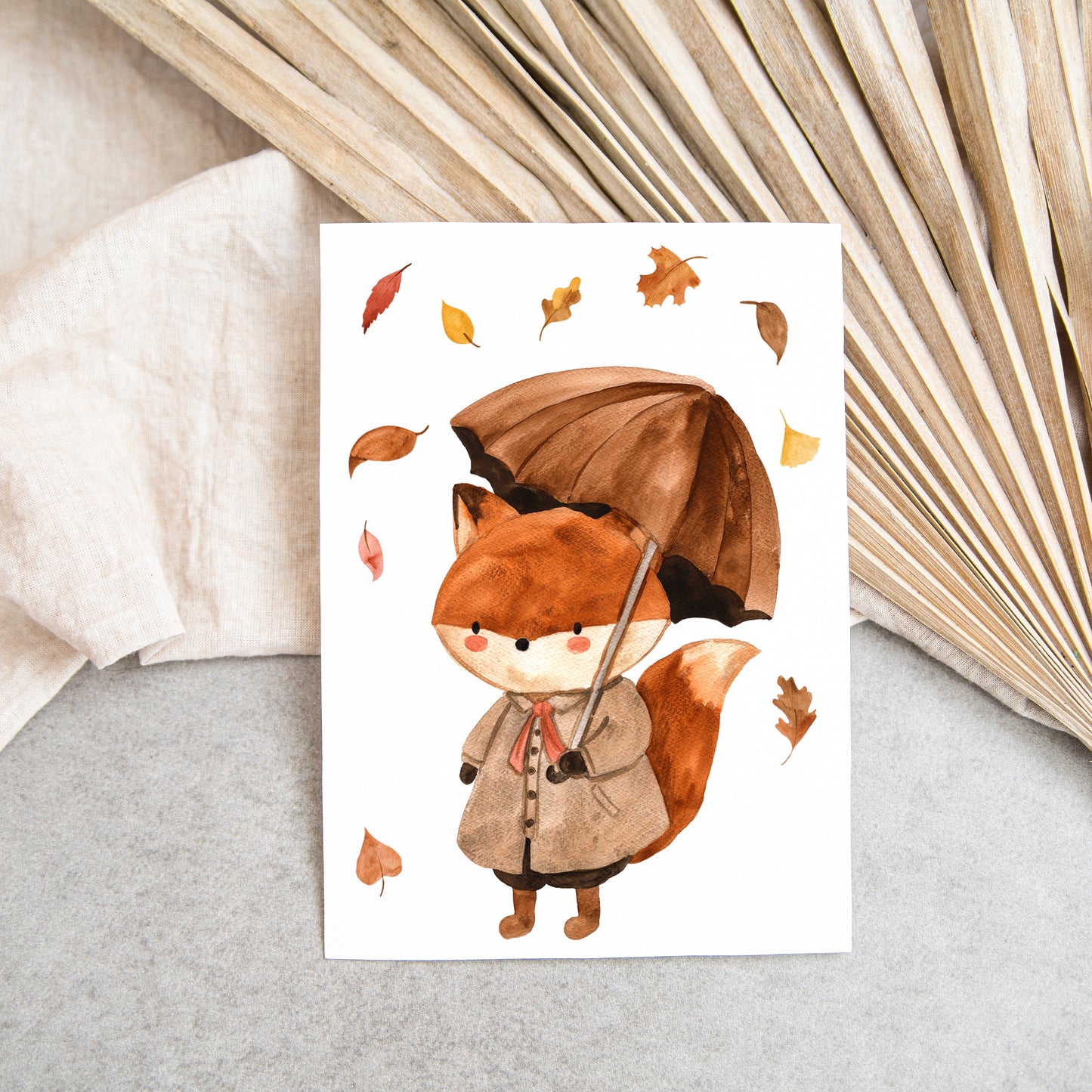 Karte Füchsin Frieda & Herbstlaub