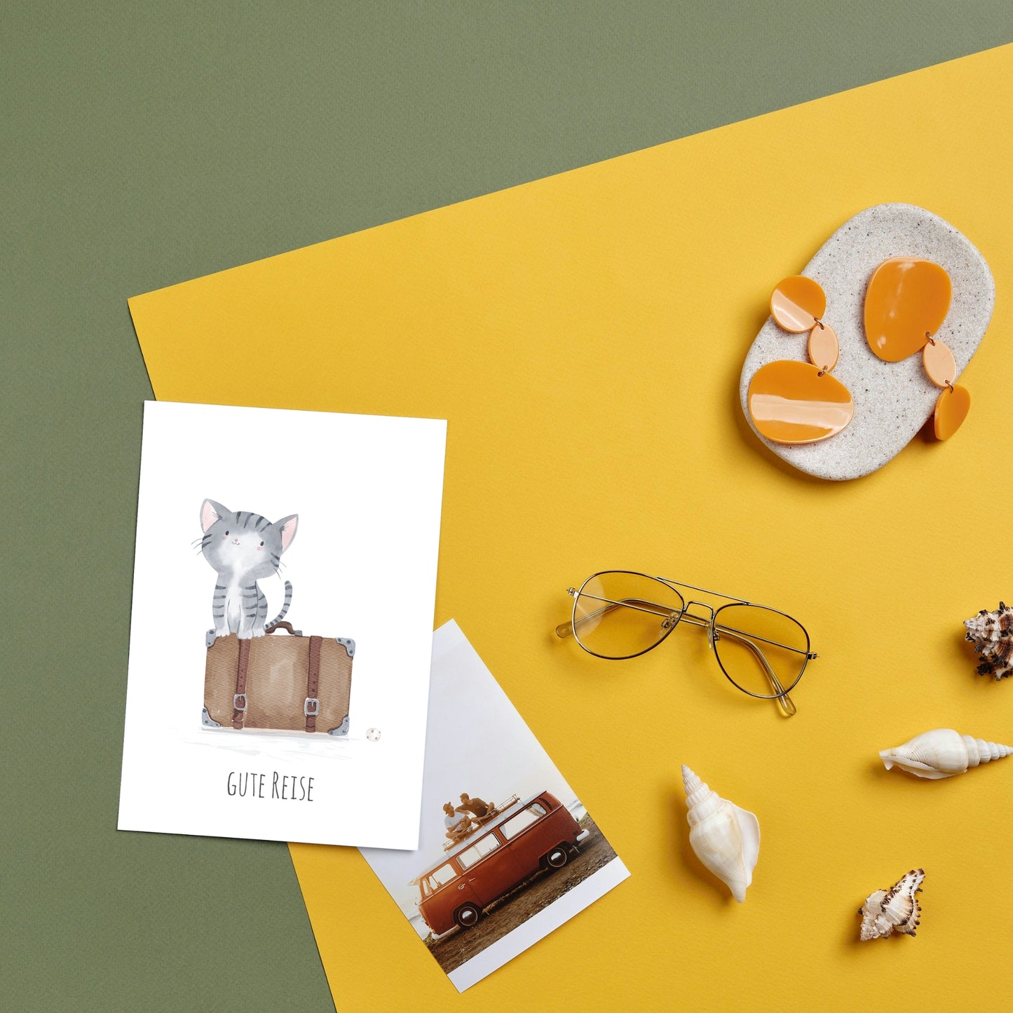 Karte Gute Reise – Katze