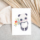 Karte Panda & Blumengrüße