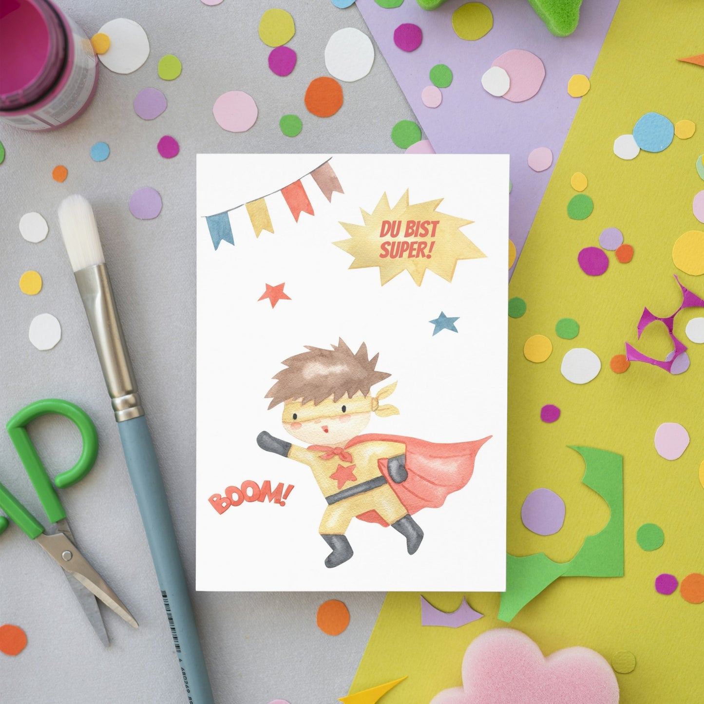 Karte Du bist super – Superheld Noah