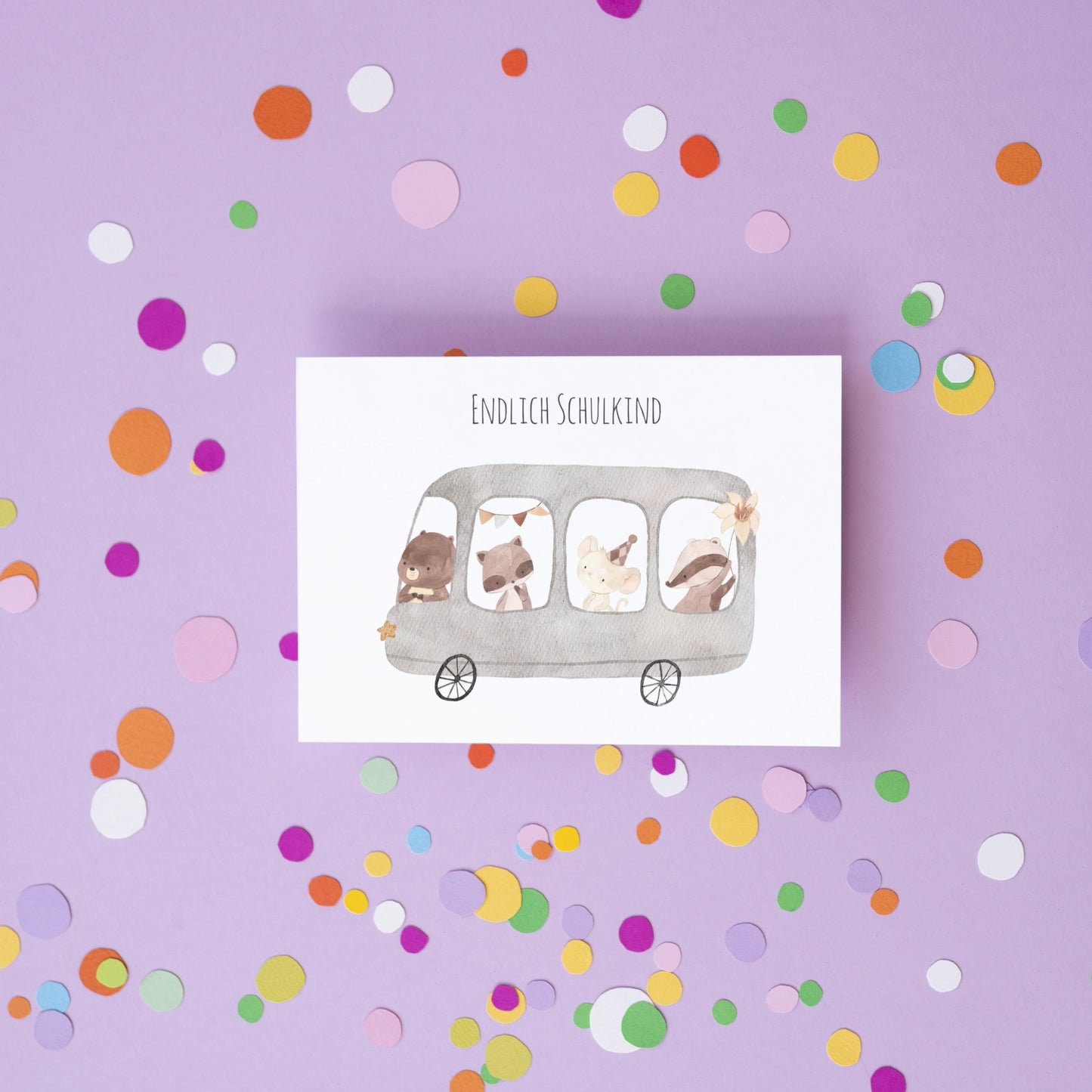 Karte Einschulung – Tierbus