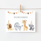 Karte Kindergeburtstag Tierparade A6 mit niedlichen Tiermotiven, ideal für Geburtstagsgrüße oder als Einladungen. Auf hochwertigem, stabilem Naturpapier gedruckt.