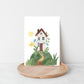 Postkarte Karte Traumhaus A6, Aquarell-Bild, Haus auf einem grünen Hügel. Gedruckt auf hochwertigem, mattem Naturpapier, ideal für Einweihungsfeiern.