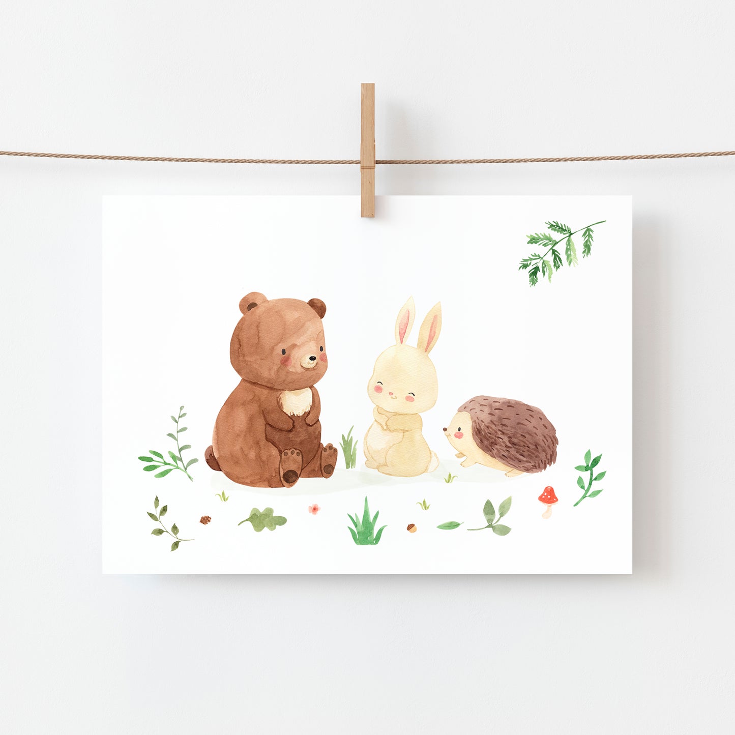 Waldtiere Geschenkset – Karte, Lesezeichen & Aufkleber