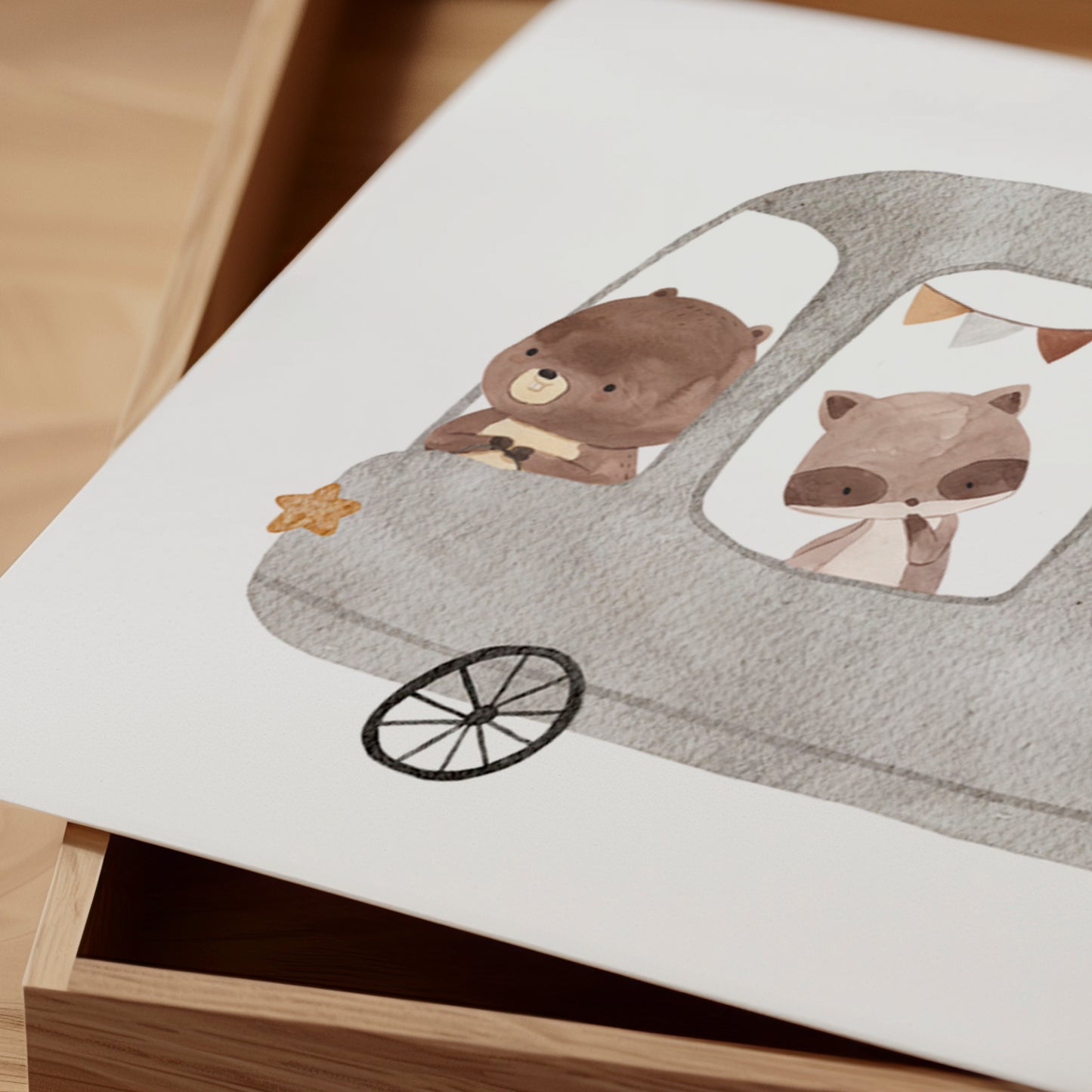 Reisebus Waldtiere Poster