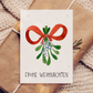 Weihnachtskarte Frohe Weihnachten - Mistelzweig