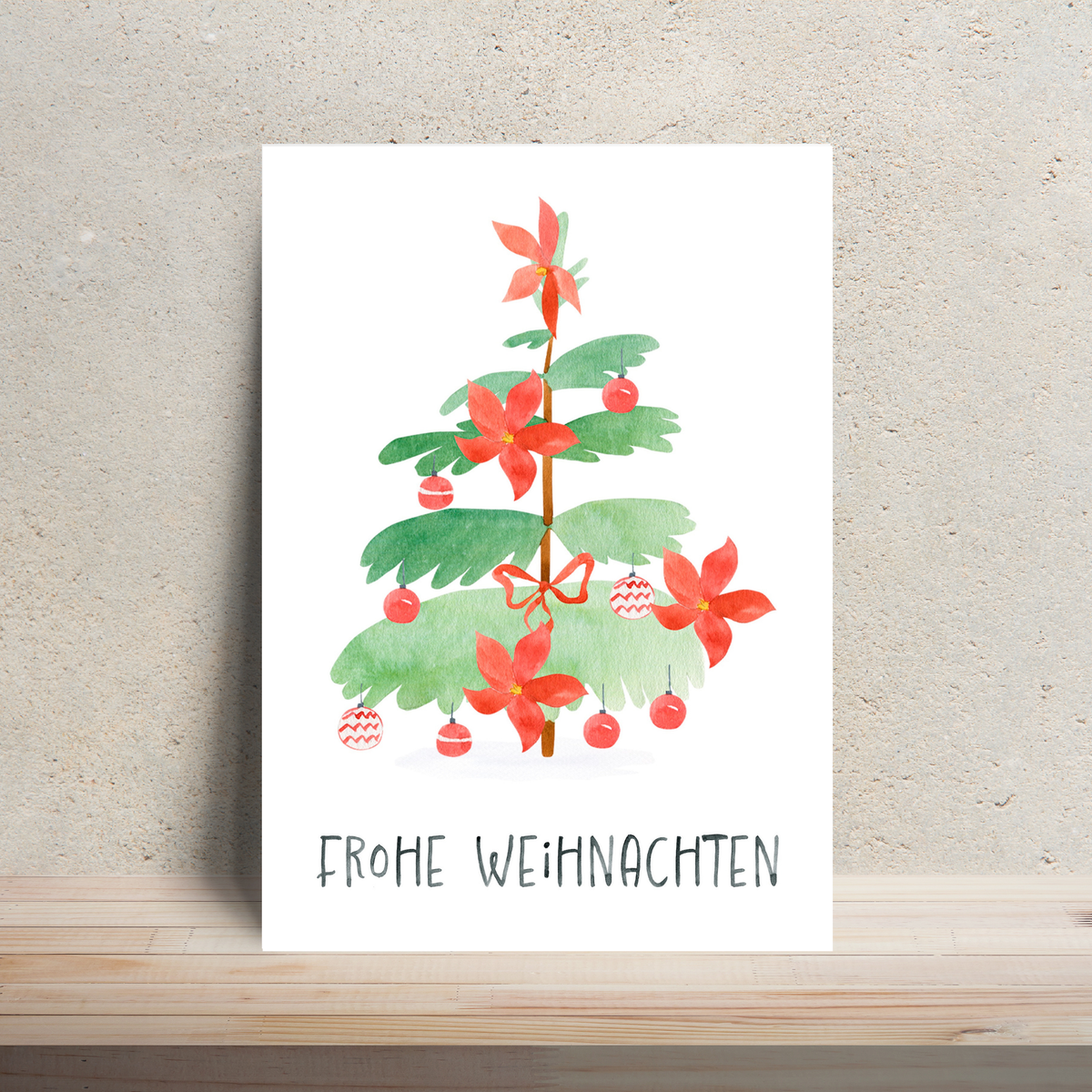 Weihnachtskarte Frohe Weihnachten - Weihnachtsbaum modern