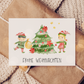 Weihnachtskarte Frohe Weihnachten - Elfen & Weihnachtsbaum
