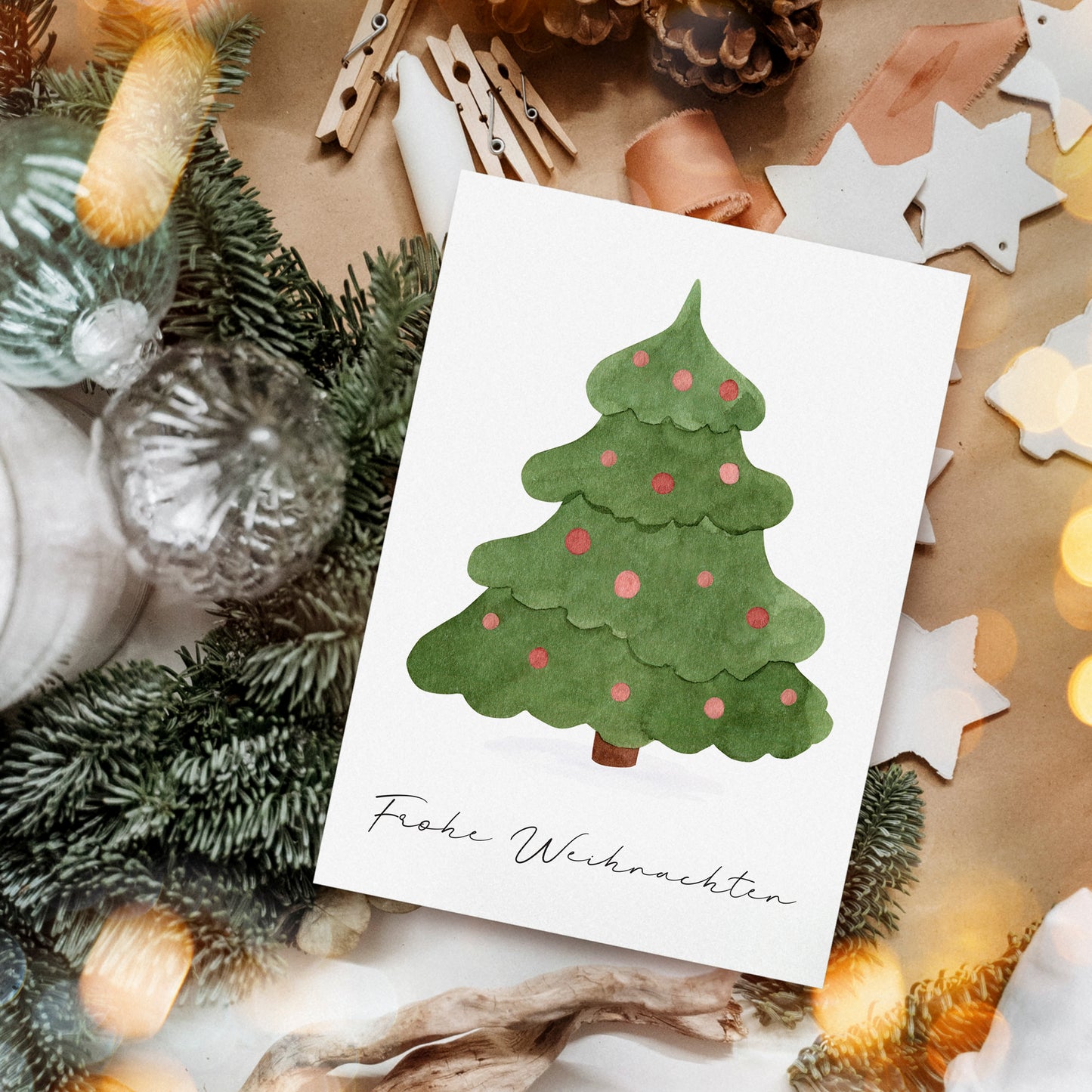 Weihnachtskarte Frohe Weihnachten - Weihnachtsbaum