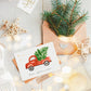 Weihnachtskarte Frohe Weihnachten - Auto & Weihnachtsbaum