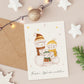 Weihnachtskarte Frohe Weihnachten - Familie Schneemann