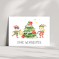 Weihnachtskarte Frohe Weihnachten - Elfen & Weihnachtsbaum