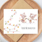 Weihnachtskarte Mäuse & Lichterketten Frohe Weihnachten A6, zwei Mäuse mit Lichterketten in Aquarell auf hochwertigem Naturpapier, perfekt für Weihnachtsgrüße.