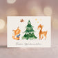 Weihnachtskarte Frohe Weihnachten - Waldtiere