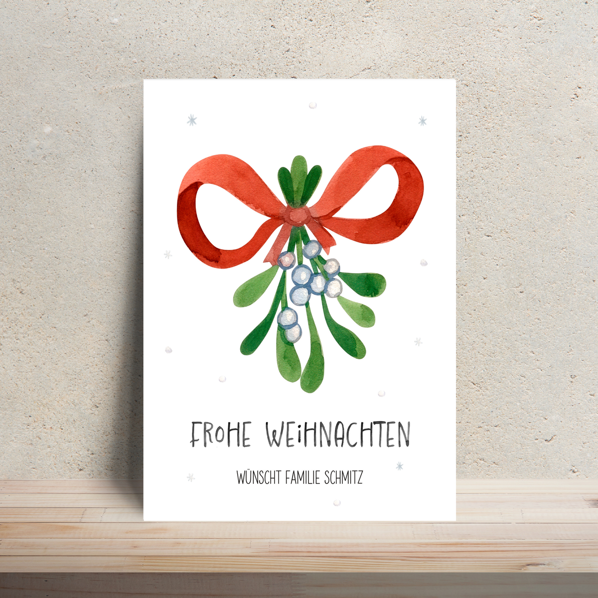 Personalisierte Weihnachtskarte - Mistelzweig