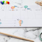 Wochenplaner Heißluftballons A5 Block: Kalender mit handgemalten Heißluftballon-Illustrationen, Platz für Termine, Notizen und To-dos. Enthält 50 Blätter zum Abreißen.