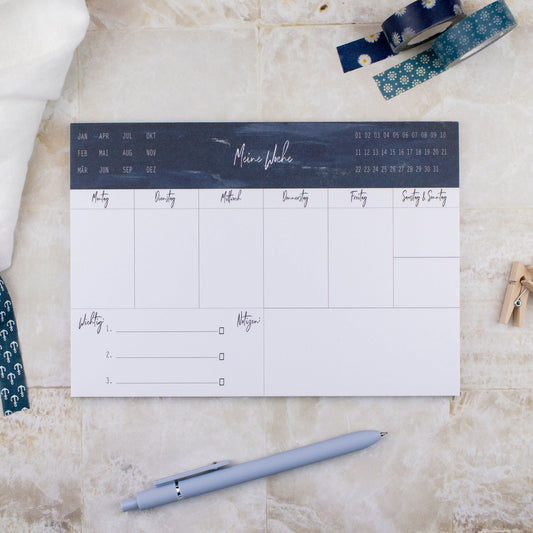 Wochenplaner Dunkelblau A5 Block