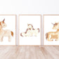 Posterset Einhorn A4 & A3: Ein Set von gerahmten Bildern mit Einhörnern im Boho-Stil, ideal als Kinderzimmerdeko oder Geschenk. Gedruckt auf hochwertigem Naturpapier.