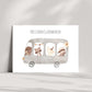 Karte Kindergeburtstag – Tierbus