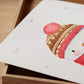 Weihnachtsposter Schneemann A3, A4 & A5, handgemalte Illustration von Schneemann auf hochwertigem Naturpapier, ideal als Kinderzimmerdeko oder Weihnachtsgeschenk.