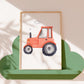 Poster Traktor A3 & A4: detailreiche Illustration von einem Traktor, ideal für Kinderzimmer. Gedruckt auf hochwertigem, mattem Naturpapier.