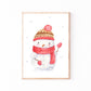 Weihnachtsposter Schneemann A3, A4 & A5: Handgemaltes Schneemann-Wasserfarbenbild, ideal als Kinderzimmerdeko und Weihnachtsgeschenk, gedruckt auf hochwertigem 300g Naturpapier.