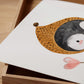 Poster Pinguin Vintage A3 & A4: Zeichnung von einem süßen Pinguin auf hochwertigem, mattem Naturpapier, ideal als Kinderzimmerdeko oder Geschenk.