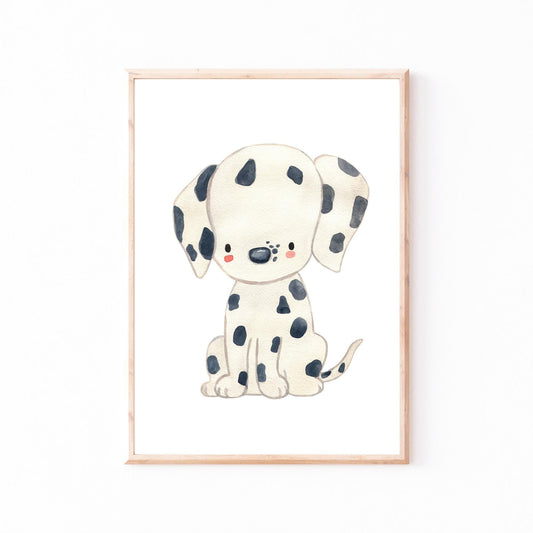 Poster Hund Dalmatiner A3 & A4: Detaillierte Aquarellzeichnung eines Dalmatiners, ideal für Kinderzimmer. Gedruckt auf hochwertigem Naturpapier, ohne Rahmen lieferbar.