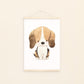 Poster Hund Beagle A3 & A4: Aquarellkunst eines Hundes, ideal für das Kinderzimmer. Hochwertig auf mattem Naturpapier gedruckt, rahmenlos aufhängbar.