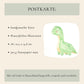 Karte Kindergeburtstag Dinosaurier A6 zeigt handgemalten Dino mit Herzlichen Glückwunsch Schriftzug, ideal für kleine Dinosaurier-Fans. Hochwertiges Naturpapier, beschreibbare Rückseite.