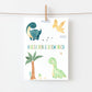 Karte Kindergeburtstag Dinosaurier A6 mit handgemalten Dinos und Herzlichen Glückwunsch Schriftzug, ideal für kleine Dinosaurier-Fans. Hochwertiges, stabiles Naturpapier.