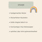 Sticker Regenbogen: Handgemalter, spritzfester Vinylsticker mit Wasserfarben-Illustration eines Regenbogens, 6 cm lang. Perfekt für Notizbücher, Laptops und Handys. Nicht spülmaschinenfest.