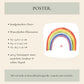 Poster Regenbogen A3, A4 & A5: Handgemachtes Aquarellposter mit Regenbogen und Herz, auf 300 g mattem Naturpapier. Perfekt für Kinderzimmerdeko oder als Geschenk.