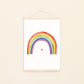 Poster Regenbogen A3, A4 & A5: Handgemaltes Kinderposter mit Aquarell-Regenbogen und kleinem roten Herz, ideal für Kinderzimmerdeko, auf hochwertigem 300g Naturpapier gedruckt.