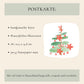 Personalisierte Weihnachtskarte Weihnachtsbaum A6 mit handgemalter Weihnachtsbaum-Illustration und Poinsettien. Gedruckt auf 300 g/m² Naturpapier. Option als Klappkarte oder Postkarte.